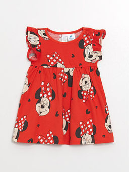 Bisiklet Yaka Kolsuz Minnie Mouse Bask?l? K?z Bebek Elbise 2li - Waikiki фото 2