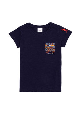 Темно-синяя футболка для девочки Неожиданная скидка в корзине