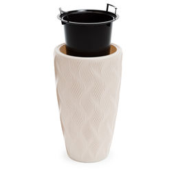 Кашпо "Флэйм" 24л (со вставкой 207х173мм) (св.бежевый) М8886