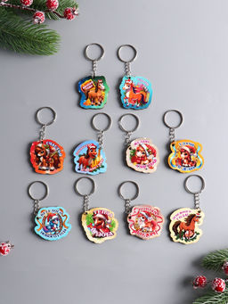Набор брелоков для ключей на кольце Новый год. Лошадки, 10 шт., 4.5 см - Хорошие сувениры фото 2