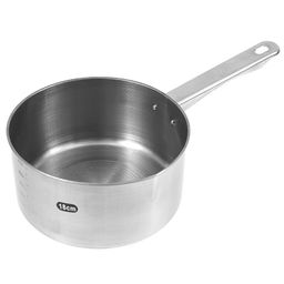 "Студентка" Ковш из нержавеющей стали 1,9л, д17,5см h8,5см с мерной шкалой, с носиком, без теплораспределительного дна (Китай)