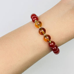 Браслет регулируемый мужской из Сердолика и Цитрина "Свадхистана" от 19 см