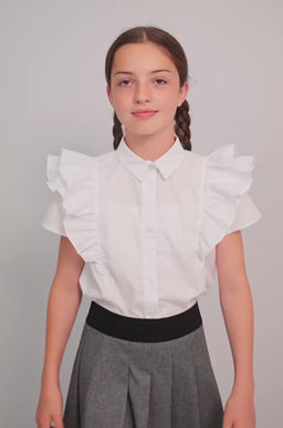 Нарядная блузка для девочки с коротким рукавом Happyfox