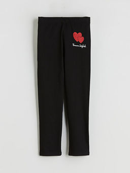 Bask?l? Uzun K?z ?ocuk Tayt