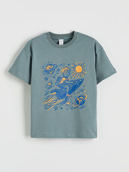 Bask?l? Erkek ?ocuk ?ortlu Pijama Tak?m?