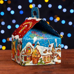 Цена за 10 шт. Подарочная коробка Новогодняя Акварель 12 х 12 х 16,8 см - Simaland фото 8