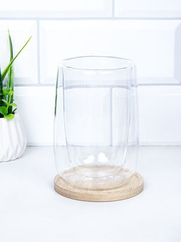 Стакан 450 мл с двойными стенками на бамбуковой подставке / LCWB5753 /уп / - ГалеонТрейд фото 2