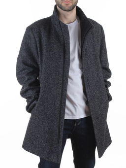 475644251 DK. GRAY Пальто Френч демисезонное мужское (65% шерсть,35% кашемир)