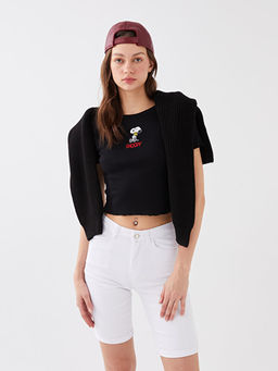 Normal Bel Bermuda Fit Kad?n Jean ?ort