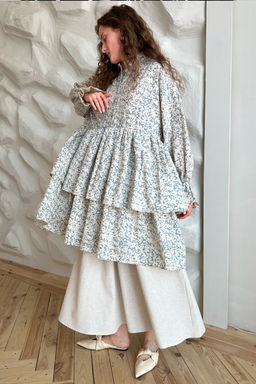 Платье PUFF059/06/Серо-голубой, белый - Rise фото 7