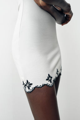 EMBROIDERED DRESS WITH FAUX PEARLS - Zara фото 11