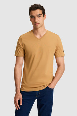 Erkek Regular Fit V Yaka Coconut Basic Ti__rt
