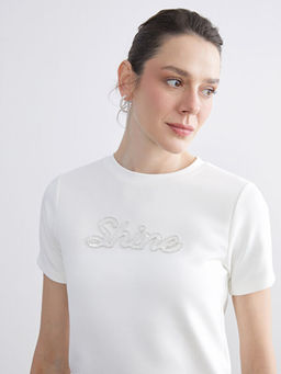 Bisiklet Yaka Ta?l? Kad?n Ti??rt