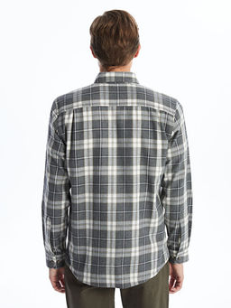 Regular Fit Uzun Kollu Ekose Gabardin Erkek G?mlek