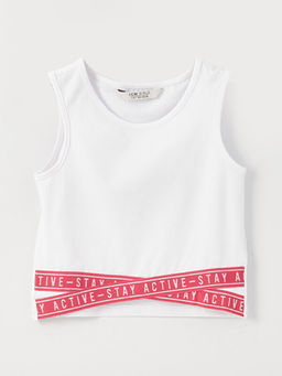 Bisiklet Yaka Bask?l? K?z ?ocuk Atlet - Waikiki фото 3