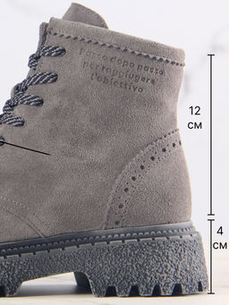 Ботинки 319.22511gr.Серый замок замша/Мех