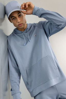 Mavi DeFactoFit Standart Fit Kapusonlu Cepli Sporcu Sweatshirt