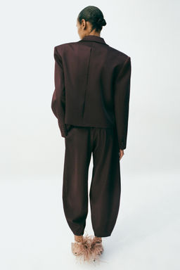 SATIN CARROT FIT TROUSERS - Zara фото 4