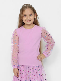 CRB wear/CWKG 63632-45 Джемпер для девочки,лаванда/Ex.Cherubino