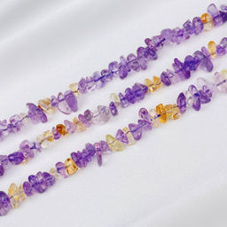 Бусины для украшений из Аметиста и Цитрина крошка 40 см