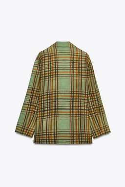 ZW COLLECTION FLOWY CHECK BLAZER - Zara фото 4