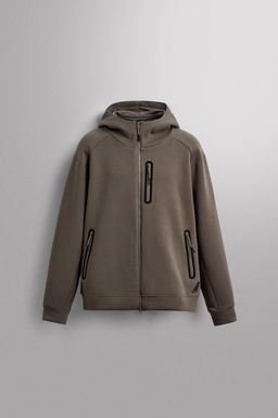 SUDADERA T?CNICA CREMALLERA CAPUCHA / Arena - Zara фото 7