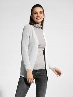 CONTE Удлиненный кардиган из итальянской пряжи с вискозой и хлопком LDK 076 shiny grey - Conte elegant фото 2