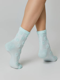 Цена за 2 пары. Носки Теплые CONTE COMFORT Махровые носки из хлопка с объемными рисунками бледно-бирюзовый - Conte elegant фото 4