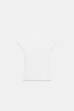 CAMISETA RIB BOTONES / Blanco roto - Zara фото 5