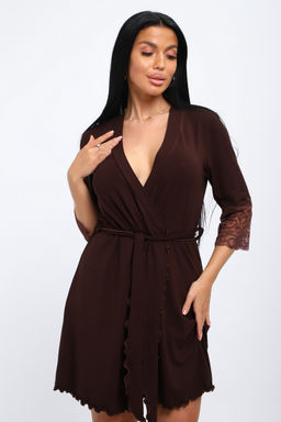 Халат женский из вискозы Адель Нуар шоколад - Амадэль фото 27