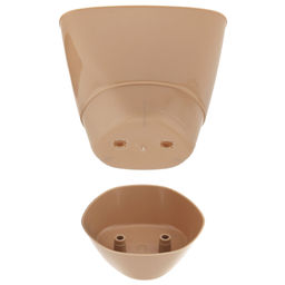 Горшок для цветов пластмассовый Элеганс 0,5л, 10,8х10,5х9,2см, бежевый (Россия) - Домашняя Мода фото 6