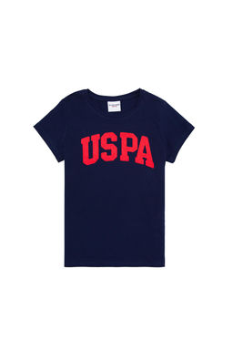 Темно-синяя базовая футболка с круглым вырезом для девочек Неожиданная скидка в корзине - U.s. polo assn фото 3