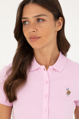 Женская розовая футболка Неожиданная скидка в корзине - U.s. polo assn фото 2