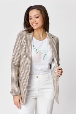 Жакет БелЭльСтиль 412 бежевый гусек фото 4