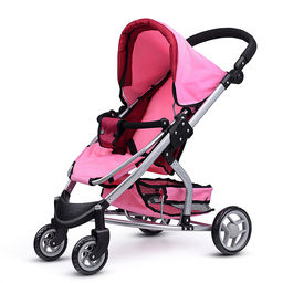 Коляска для кукол металлическая, цвет розово-бордовый в пакете