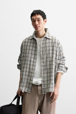 TEXTURED CHECK SHIRT - Zara фото 2