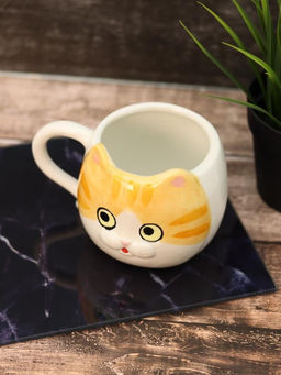 Кружка керамическая iLikeGift Ginger cat, orange (410 мл)