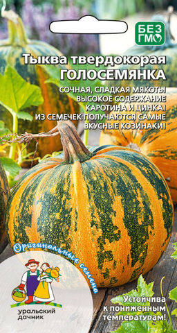 Тыква ГОЛОСЕМЯНКА  Сочная, сладкая мякоть! Высокое содержание каротина и витаминов! Для козинак из семечек!