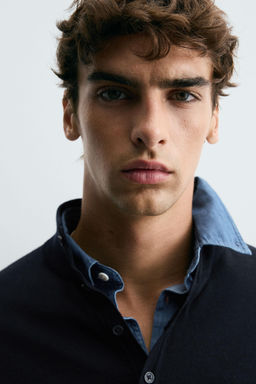 100% WOOL SWEATER WITH BUTTON NECK - Zara фото 5