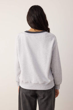 Teen Kar Melanj Cift Katl? Dusuk Omuzlu Orme Sweatshirt TWOAW26SW00149 - Trendyolmilla фото 4