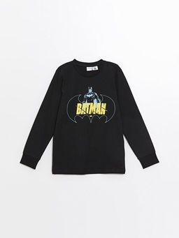 Bisiklet Yaka Batman Bask?l? Uzun Kollu Erkek ?ocuk Pijama Tak?m? - Waikiki фото 2