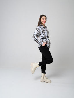 Ботинки 329.зиплайнbe.Бежевый/байка