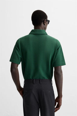 TEXTURED WEAVE POLO SHIRT WITH ZIP - Zara фото 13