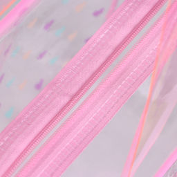 Косметичка-сумка на молнии для бассейна, с ручками, с принтом Сердечки, розовая - Simaland фото 3