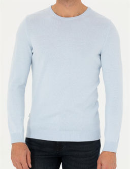 A__k Mavi Slim Fit Bisiklet Yaka Basic Triko Kazak - Pierre cardin фото 7