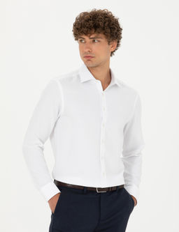 Beyaz Slim Fit Uzun Kollu G_mlek