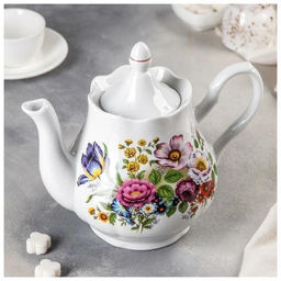 Ф_Чайник 1750 см, ф. 207 "Романс" Букет цветов арт. ДБ_2С0298 /ДОБРУШСКИЙ
