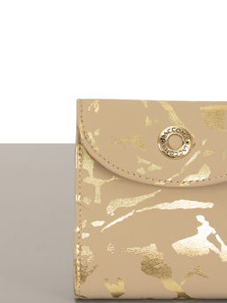 LACCOMA кошелек LA-2075-бежевый-золотой натуральная кожа  фото 3