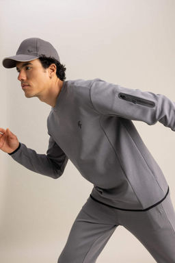 DeFactoFit Толстовка из плотной ткани стандартного кроя с круглым вырезом  фото 4