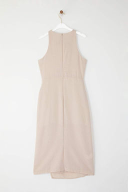 TRENDYOLMILLA Kahverengi Duz Midi Dokuma Elbise TWOSS25EL00777  фото 6